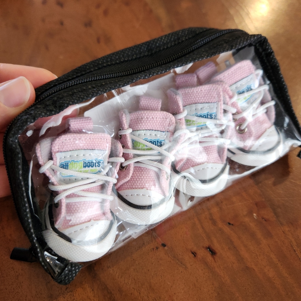 JML dog Booties Size 1 Pink Chihuahua sneakers hot ground protection